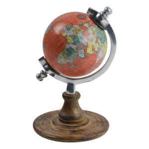 Globe antique avec base en cuivre, globe design, décoration de bureau et de table - Product Image 6