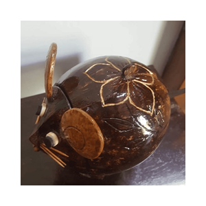 Coconut shell animal decorative art piece, material: polished shell; use: boutique <b>shelf</b> decor; origin: Vietnam artisan - Product Image 6