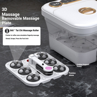 Masseur de pieds électrique pliable de haute qualité avec bain de pieds à bulles chauffantes automatiques 110V/220V 50-60Hz Couleur blanche