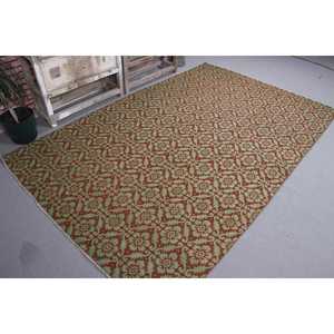 Grand tapis vintage 5,5x8,6 pi (167x262 cm), tapis turc Kilim vert camouflage - Product Image 3