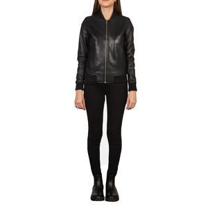 Venta al por mayor de las mujeres chaqueta de cuero para el uso casual de calidad superior de moda cremallera frontal de las mujeres chaquetas de cuero genuino para las señoras - Product Image 6