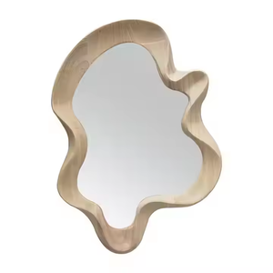 Azora Industries Nouveau Design Bois Forme Ondulée Ferme Anity Miroir Nature Bois Irrégulier Mur Miroir Cadres Bois - Product Image 3