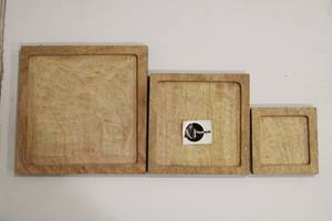 Bandeja de madera en forma cuadrada Diseño liso personalizado para cocina Hogar Restaurante Placa de madera cuadrada al precio más bajo Tradnary Pvt Ltd - Product Image 5