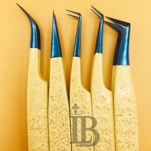 Pinces professionnelles pour extensions de cils, pinces à cils en vison, pinces à cils plats, pinces à cils en acier inoxydable durable, logo privé - Product Image 6