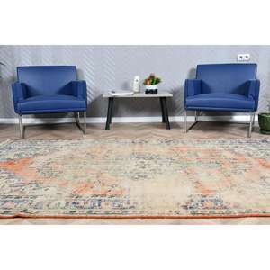 Alfombra Vintage Grande de 5.3x8.9 pies, Alfombra Turca Azul Sólido - Product Image 1