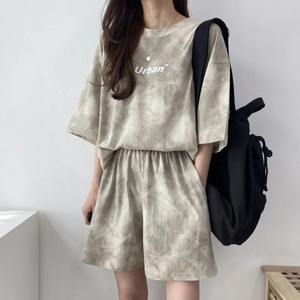 Conjuntos de mujer lavados de Color de alta calidad verano 100% algodón conjunto de 2 piezas mujeres 2025 elegante camisa corta con hombros caídos - Product Image 5