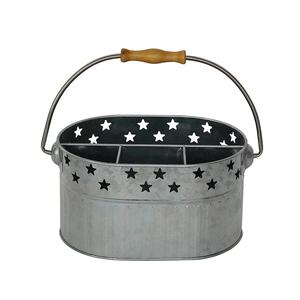 StarDesign-Ensemble d'ustensiles de cuisine en or galvanisé à 4 sections, porte-ustensiles de forme ovale avec porte-couverts à bordure - Product Image 1