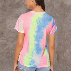 Chemises OEM en coton tie-dye pour femmes vêtements d'été respirants personnalisés avec marque privée et logo personnalisé - Product Image 3