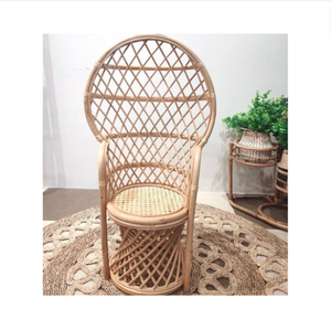 Silla de mimbre natural hecha a mano, silla de salón tejida ecológica para sala de estar, balcón, cafetería o decoración interior Bohemia, lista para exportación - Product Image 1