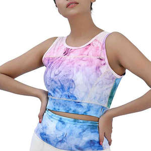 Top corto de entrenamiento transpirable de alto soporte para mujer, Sujetador deportivo sin costuras de talla grande, logotipo frontal, sublimación, Yoga, gimnasio - Product Image 2