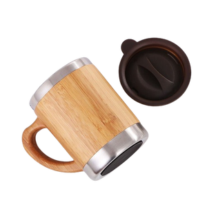 แก้วไม้ไผ่ธรรมชาติเป็นมิตรกับสิ่งแวดล้อมพร้อมที่จับมือและฝาไม้ก๊อกสไตล์คลาสสิกคุณภาพสูงสำหรับทุกวัย - Product Image 1