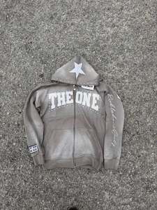 Nouveau sweat à capuche zippé oversize pour homme, style streetwear personnalisé, en molleton de coton respirant, avec strass, effet délavé soleil et délavé à l'acide, écologique, pour l'hiver - Product Image 5