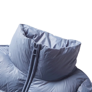 Chaqueta de plumón de pato blanca sólida informal personalizada para mujer, abrigo cálido de invierno de manga larga con cuello levantado y bolsillo suelto de talla grande - Product Image 4