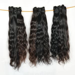 Dobles ช่อผมมนุษย์สำหรับต่อวัดเส้นผมเครื่องหยักธรรมชาติบริสุทธิ์สีดำแบบ100% - Product Image 1