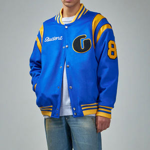 Veste de Baseball de Haute Qualité pour Hommes Vestes Universitaires Laine 100% Cuir Véritable Hiver Design et Couleur Personnalisés Veste de Baseball Noire - Product Image 1