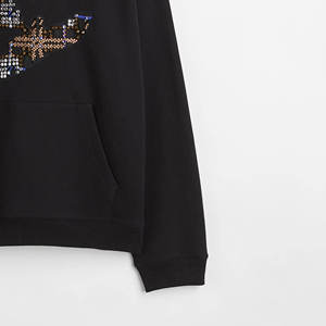 Sweats à capuche pour hommes personnalisés de luxe thermique strass imprimé lourd 100% coton surdimensionné Streetwear sweats à capuche pour hommes - Product Image 6