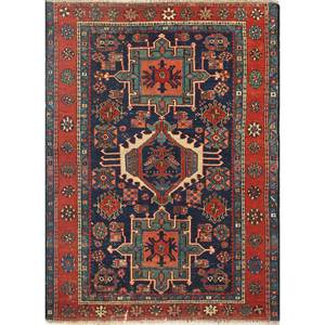 Alfombra de Lana Azul Kiaan Anudada a Mano Paem-1437 9x12 Rectangular con Patrón de Medallón para Decoración de Sala de Estar o Uso en Pasillos - Product Image 1