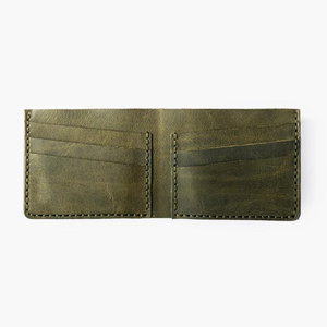 กระเป๋าสตางค์หนังแท้แบบพับสองทบสำหรับผู้ชายสีน้ำตาลย้อนยุคกระเป๋าสตางค์หนังม้าแท้แบบพับสามทบสำหรับ CHW-0049B - Product Image 5