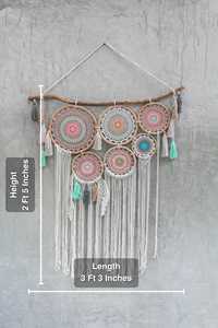 Bonne qualité tissé à la main en macramé tenture murale Art déco Design anneaux pour la décoration intérieure pour salon et chambre à coucher - Product Image 2