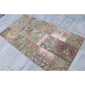 Vintage 3.3x6.2 ft Rug, Turkish Rug, <b>Red</b> Ikat Rug <b>Wool</b> - Product Image 2