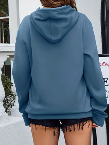 Veste mince à manches longues à capuche zippée légère de base pour les femmes avec survêtements de logo imprimé de grande taille pour les vêtements de femmes - Product Image 2