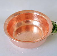 Pédicure en cuivre Pied Bol Seau de lavage Bassin de bain et avec poignées Personnalise 17X17 Taille Cuivre Manucure Bol