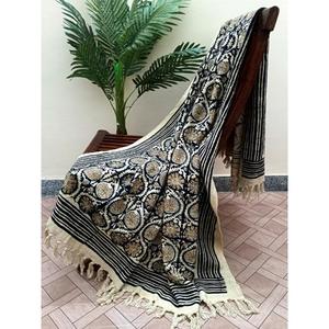 Sang Trọng Bông Tay Khối In Đôi Kích Thước Ném Chăn Trang Trí Nội Thất Và Phòng Khách Bãi Biển Khăn Bán Buôn - Product Image 2