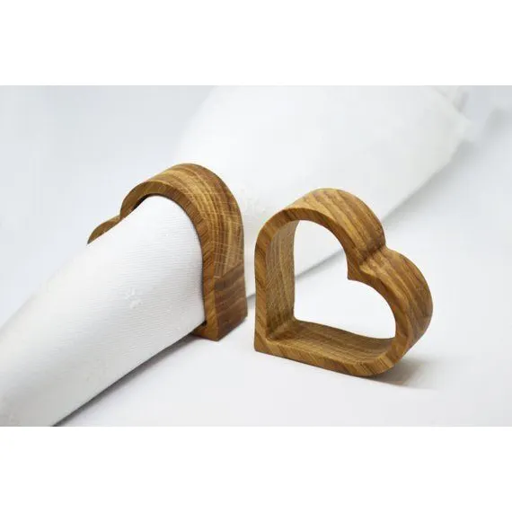 Anelli portatovaglioli in legno portatovaglioli decorativi a forma di cuore portatovaglioli matrimonio Hotel forniture per la decorazione della tavola di casa