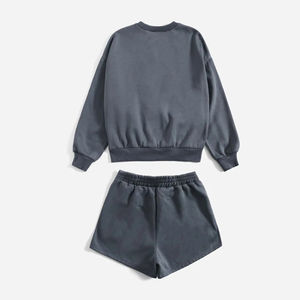 Traje de pantalones cortos deportivos de nueva moda, suéter bordado a la moda para mujer, traje informal holgado de dos piezas para mujer - Product Image 5