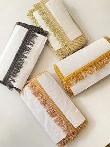 Garniture à franges en polyester 100% décorative pour textiles de maison, rideaux et accessoires de meubles de canapé, taille 10 cm - Product Image 6