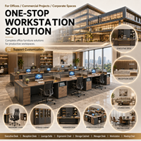 Solution complète de mobilier de bureau : Ensemble de poste de travail personnalisé pour chaise de bureau, poste de travail, réception et salle de conférence