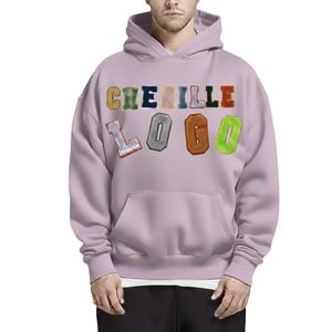 Sudadera con Capucha de Chenilla con Logotipo Bordado Personalizado de Última Moda para Hombre, Estilo Casual Urbano, Sudadera con Letras Geek de Hermandad - Product Image 1