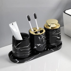 ชุดอุปกรณ์ห้องน้ำไม้สีดำสำหรับบ้านสมัยใหม่ที่หรูหราและทนทานเหมาะสำหรับการตกแต่งห้องน้ำและของขวัญ - Product Image 1