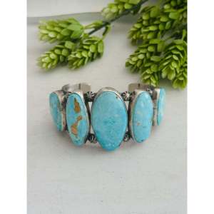 Paul Livingston Royston Turquoise <b>Cuff</b> <b>Bracelet</b> Elegant Sterling <b>Silver</b> Fashion Accessory - Product Image 1