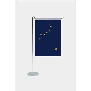Bandera de Alaska para Oficina en Forma de L, Impresa Digitalmente, con Asta de Aluminio - Product Image 1