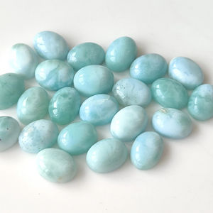 พลอยลาริมาร์ธรรมชาติทรงรีแบบหลังแบน ขนาด 3x5มม.-15x20มม. พร้อมสีเปลี่ยนแปลง เหมาะสำหรับทำเครื่องประดับ ราคาขายส่ง - Product Image 1