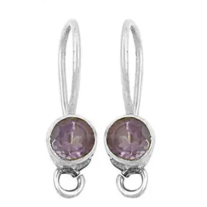 Bijoux en argent 925 pour femmes, élégantes boucles d'oreilles pendantes en améthyste, accessoire de mode - Product Image 1