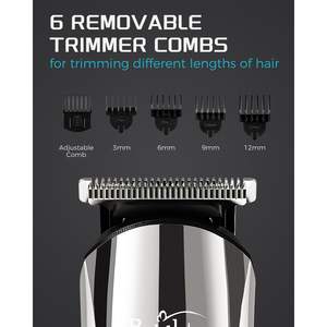 Kit de rasoir électrique sans fil pour homme, étanche IPX7, tondeuse à cheveux, tondeuse pour le visage, la moustache, le corps et les oreilles - Product Image 2