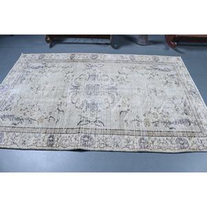 Tapis turc vintage 5x7,5 pi (152x230 cm), tapis en laine marocaine blanche - Product Image 3