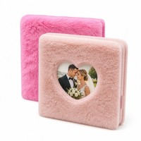Album photo Giclée DIY en peluche souple à couverture rigide avec insert en éponge en forme de cœur, Livre d'or de mariage, Souvenir de baby shower, Personnalisable