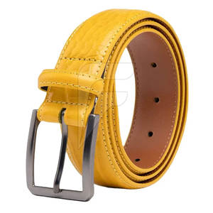 Ceintures en cuir de vachette légères et décontractées de bonne qualité avec boucle en acier, vente en gros, fabriquées au Pakistan - Product Image 1