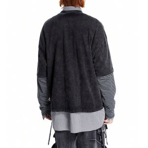 T-shirt à double manche pour homme, style 2026, marque tendance, designer, haute qualité, coupe classique, t-shirt délavé à l'acide pour homme - Product Image 5