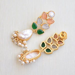 Pendientes Colgantes de Latón de Moda, Exportación de Perlas, Cristal Curativo Genuino, Acabado de Latón Antiguo, Sin Níquel, Duraderos, Perfectos para Venta al por Mayor - Product Image 4