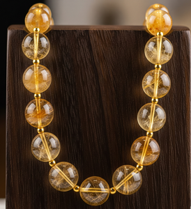 Piedra de citrino Natural de 18 pulgadas para mujer, Plata tibetana con cuentas, cerradura chapada en rodio 925, diseño anudado a mano, joyería de moda - Product Image 1