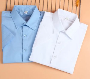 Vente en gros d'uniformes scolaires pour enfants Chemise à manches courtes School Boys Girls White Dress Shirt for Summer - Product Image 2