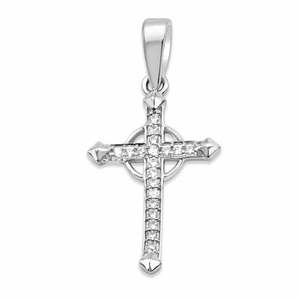 Collar con Colgante de Jesucristo en Plata 925 Zarkan, Cruz con Rodio, Zirconia, Diamantes y Perlas, Joyería Moderna para Boda o Compromiso - Product Image 3