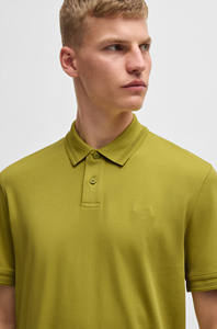 Camiseta Polo de punto de verano unisex personalizada para hombre, camiseta de manga corta a rayas en contraste informal ajustada informal de media manga - Product Image 2