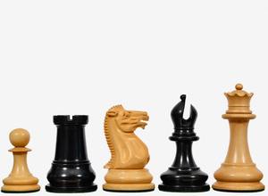 Pièces d'échecs originales de 1849, modèle Staunton, en bois lourd d'ébène et de buis, roi de 3,75 pouces - Product Image 5