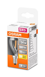 <b>Silver</b> LED dome spherical reflector <b>lamp</b>, crystal, E14, 4W, 2700K, 350Lm (Osram 4058075447134) - Product Image 2