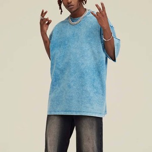 OEM Custom High Street <b>Black</b> Hip Hop Custom logo Oversized Acid Wash Tshirt <b>Men</b> Acid Washed t <b>Shirt</b> - Product Image 6